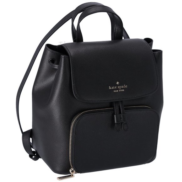 Kate Spade Grain Leather Medium Flap Backpack Black - Picture 7 of 8